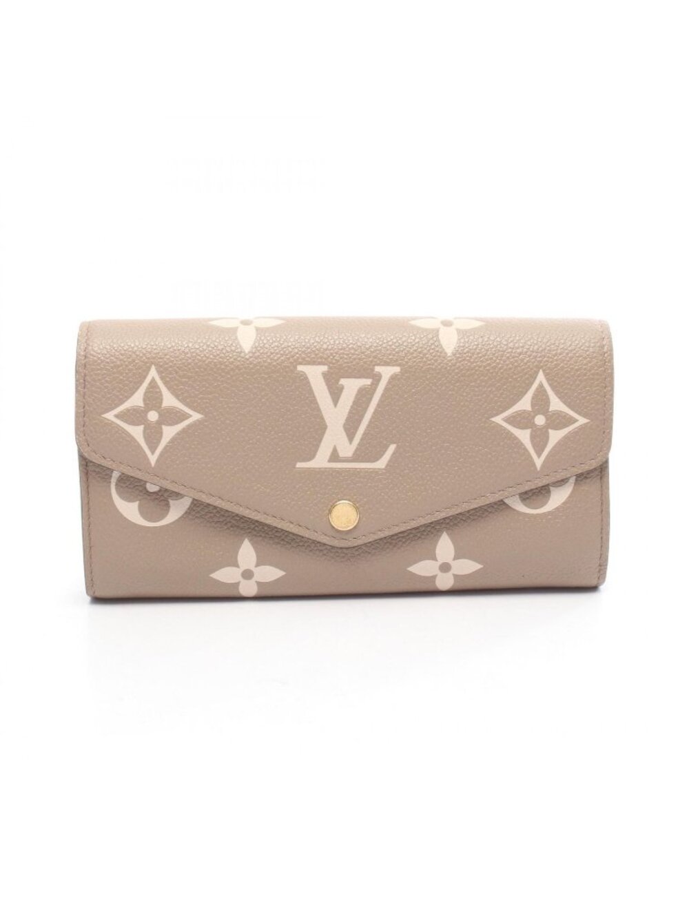 Louis Vuitton Bifold Wallet Portefeuille Sarah Tourterelle Cream Leather NM